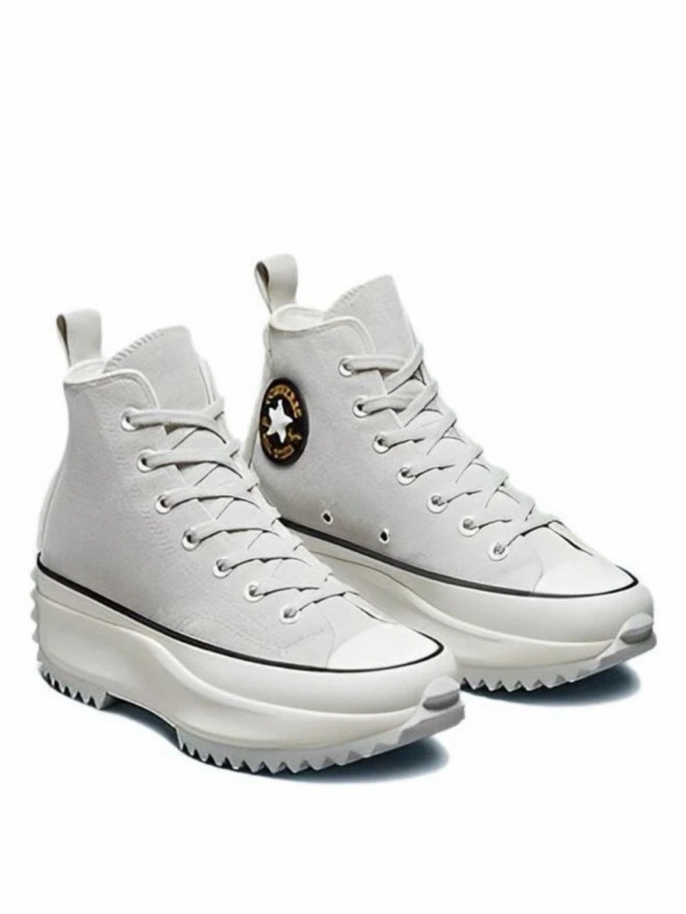 Converse Run Star Grey Hike Sherpa Trim Platform Lace-Up Sneakers